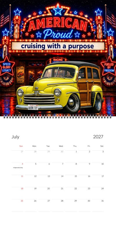 2027 Woodie Neon Calendar WUDNTOY-CA