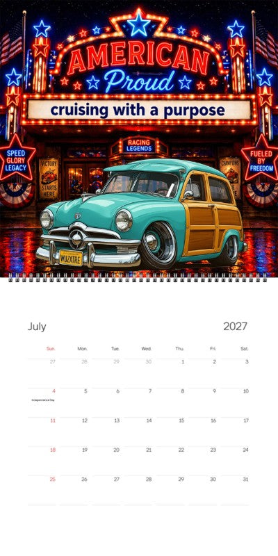 2027 Woodie Neon Calendar WUZATRE-CA