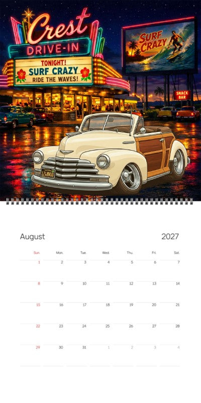 2027 Woodie Neon Calendar 1248WUD-CA