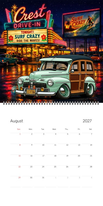 2027 Woodie Neon Calendar 15V596-CA