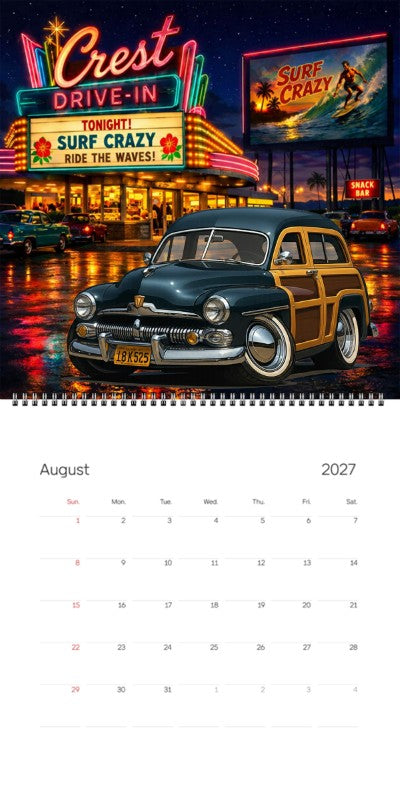2027 Woodie Neon Calendar 18K525-CA