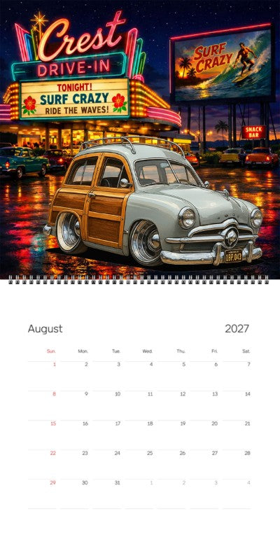 2027 Woodie Neon Calendar 1BP043-CA