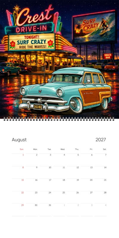 2027 Woodie Neon Calendar 1H52466-CA