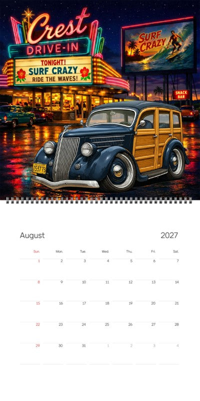 2027 Woodie Neon Calendar 1S3773-CA