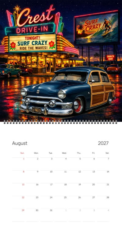 2027 Woodie Neon Calendar 1T98073-CA