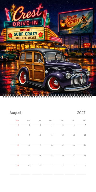 2027 Woodie Neon Calendar 200007-XX