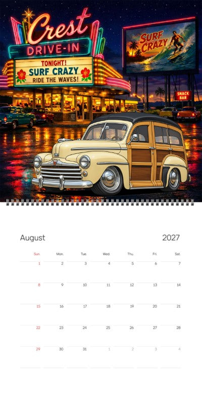 2027 Woodie Neon Calendar 200011-XX