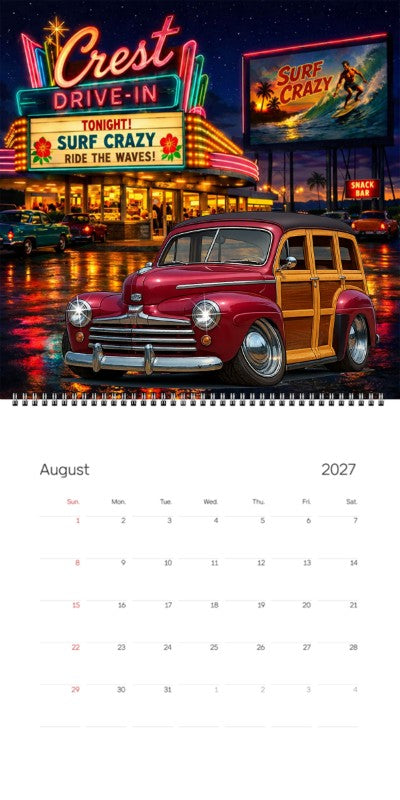 2027 Woodie Neon Calendar 200012-XX