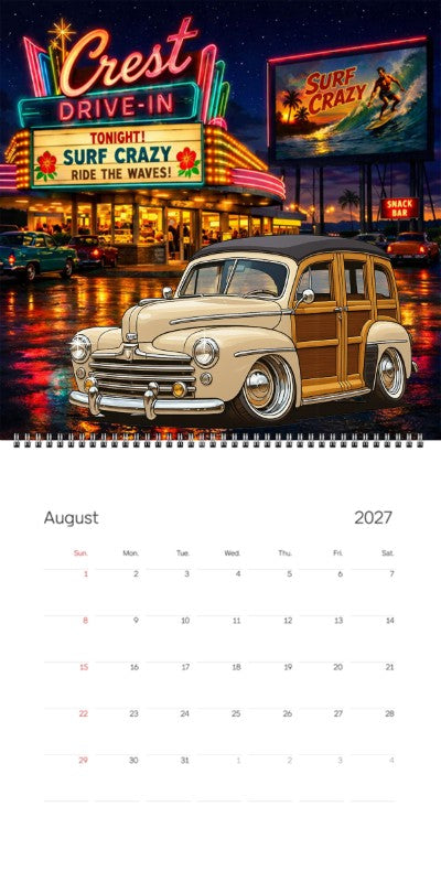 2027 Woodie Neon Calendar 200013-XX