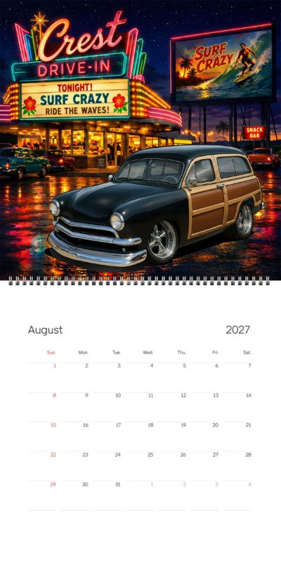 2027 Woodie Neon Calendar 200019-XX