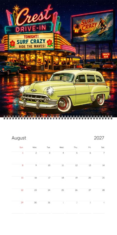 2027 Woodie Neon Calendar 200020-XX