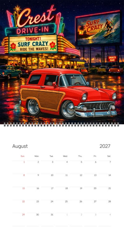 2027 Woodie Neon Calendar 200021-XX