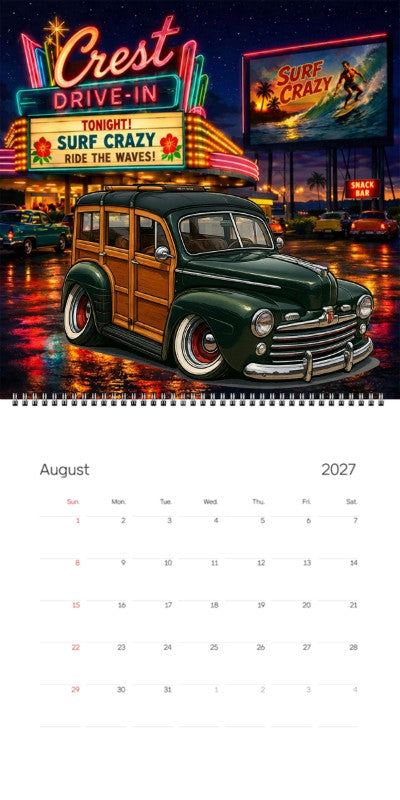 2027 Woodie Neon Calendar 25R667-CA