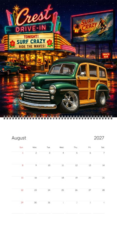 2027 Woodie Neon Calendar 2DSHORE-CA
