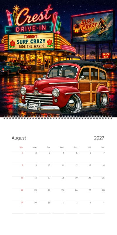 2027 Woodie Neon Calendar 2EQH477-CA