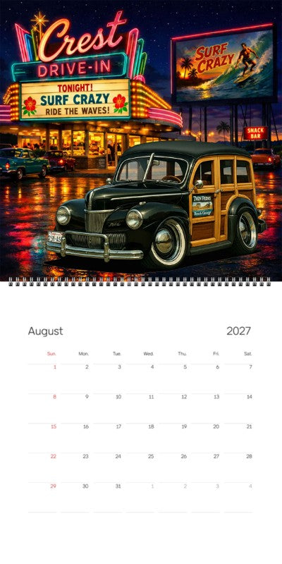 2027 Woodie Neon Calendar 2NTV291-CA