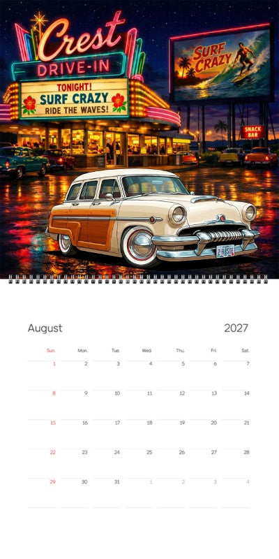 2027 Woodie Neon Calendar 2ROSIE-OR