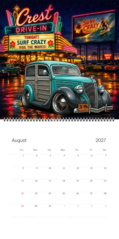 2027 Woodie Neon Calendar 3V996-CA