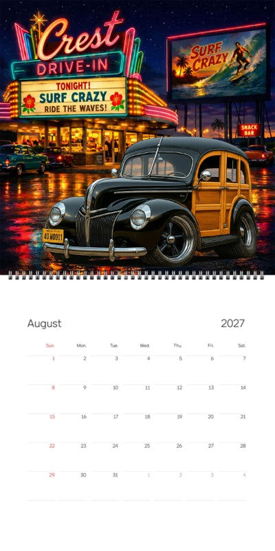 2027 Woodie Neon Calendar 40WOODI-CA