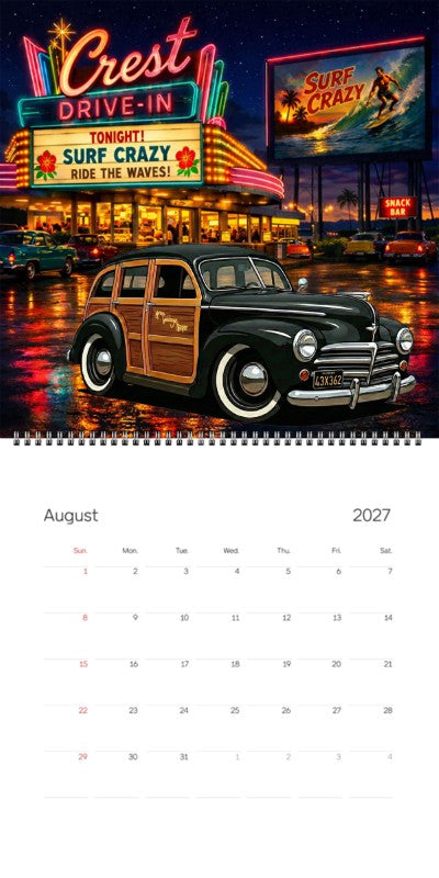 2027 Woodie Neon Calendar 43X362-CA