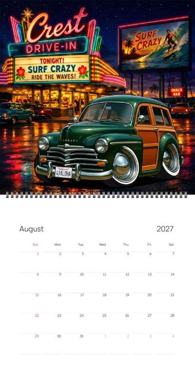 2027 Woodie Neon Calendar 49ALOHA-CA