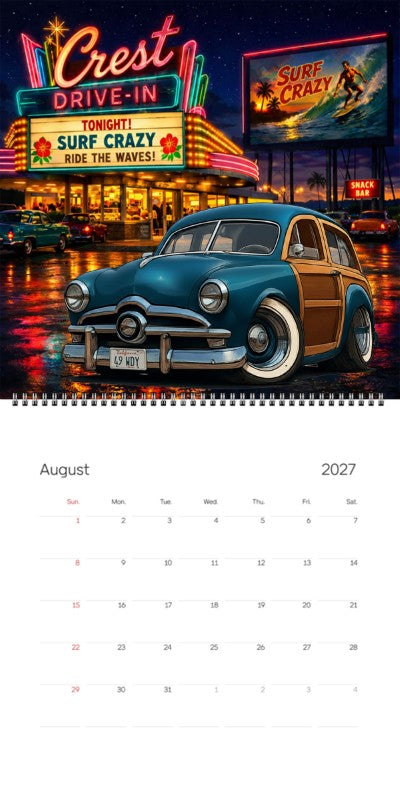 2027 Woodie Neon Calendar 49WDY-CA