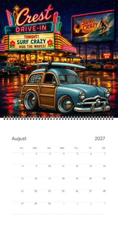2027 Woodie Neon Calendar 49WUDEE-CA