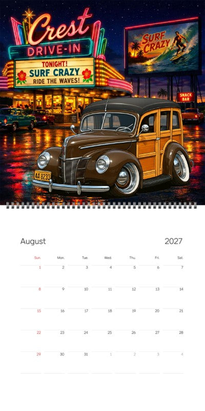 2027 Woodie Neon Calendar 4A8233-CA