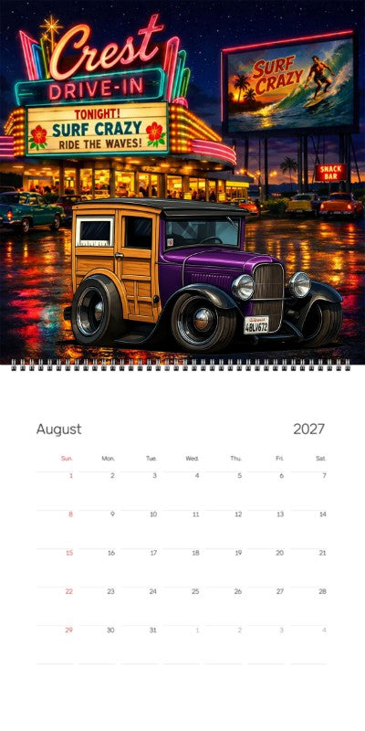 2027 Woodie Neon Calendar 4BLV672-CA