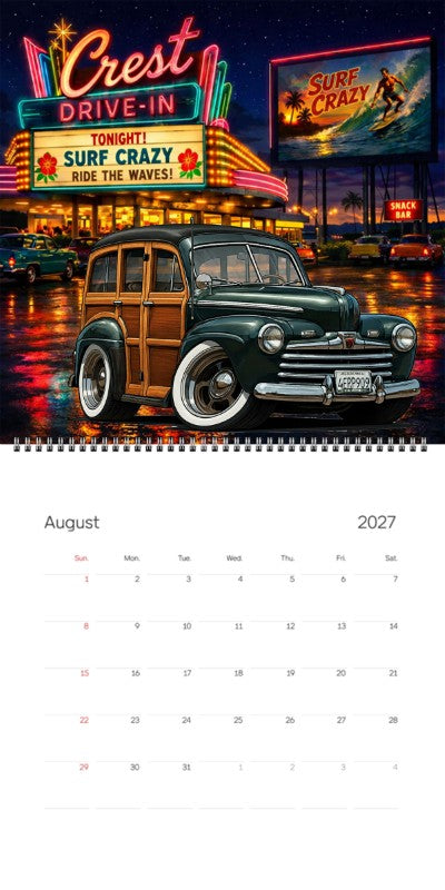 2027 Woodie Neon Calendar 4ERP909-CA