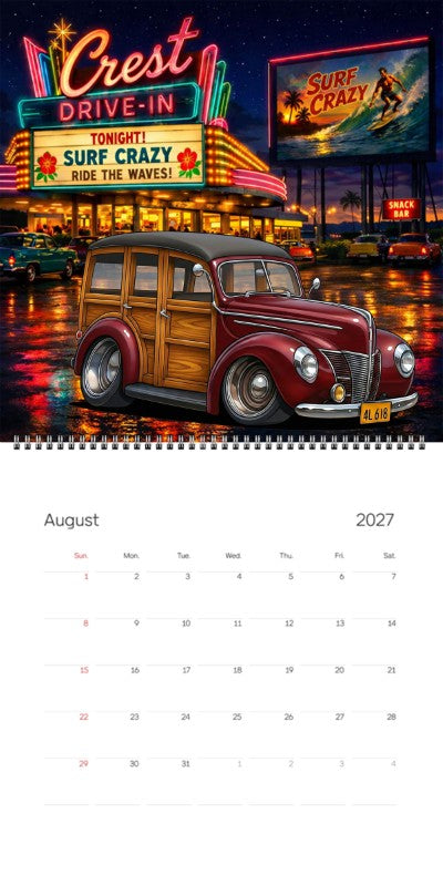 2027 Woodie Neon Calendar 4L618-CA