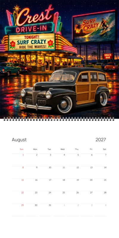 2027 Woodie Neon Calendar 4PUN873-CA