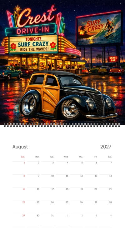 2027 Woodie Neon Calendar 5BIY336-CA