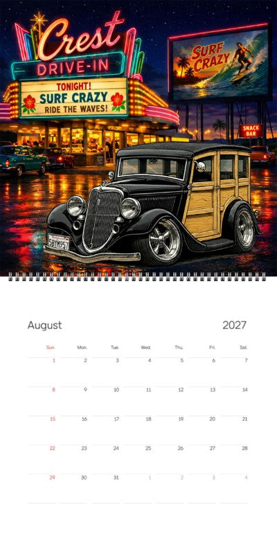 2027 Woodie Neon Calendar 5BYM957-CA