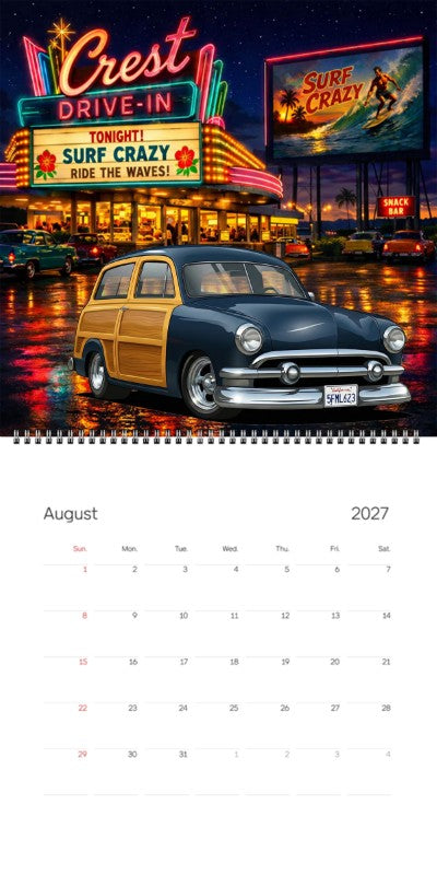 2027 Woodie Neon Calendar 5FML623-CA