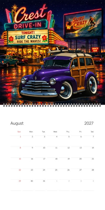 2027 Woodie Neon Calendar 5GBR330-CA