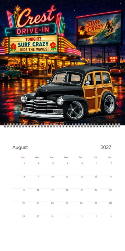 2027 Woodie Neon Calendar 5UKR164-CA