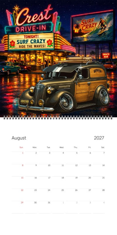 2027 Woodie Neon Calendar 5VBP544-CA