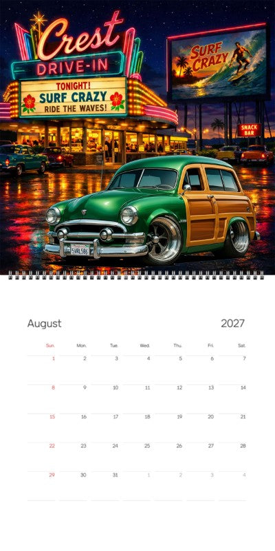 2027 Woodie Neon Calendar 5VRL586-CA