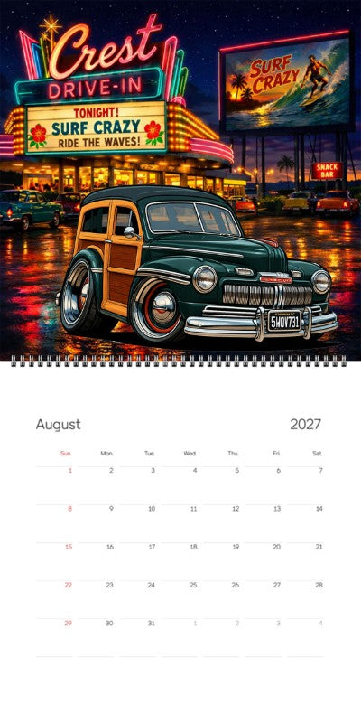 2027 Woodie Neon Calendar 5WOV731-CA