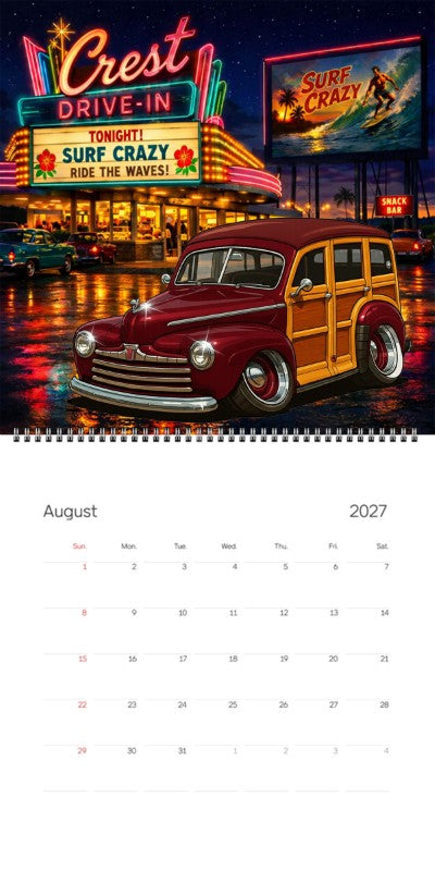 2027 Woodie Neon Calendar 6H6351-CA