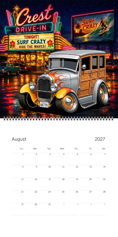 2027 Woodie Neon Calendar 6HLP395-CA
