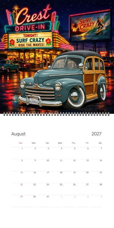 2027 Woodie Neon Calendar 6LXV814-CA