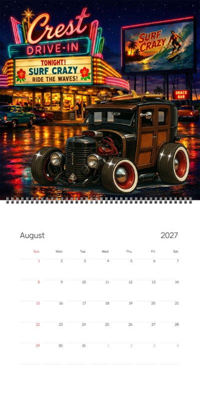2027 Woodie Neon Calendar 6NNY186-CA