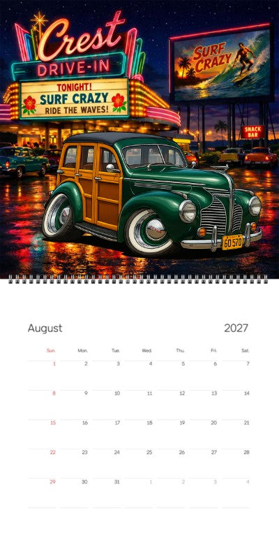 2027 Woodie Neon Calendar 6Q570-CA