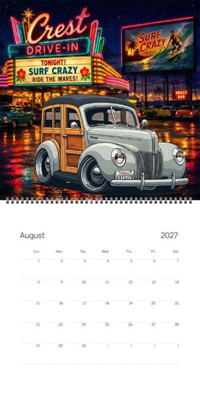 2027 Woodie Neon Calendar 6VYD728-CA