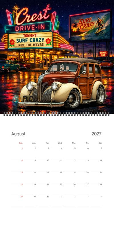 2027 Woodie Neon Calendar 6Y1053-CA