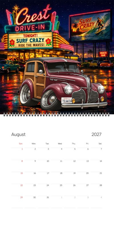 2027 Woodie Neon Calendar 7DLW604-CA
