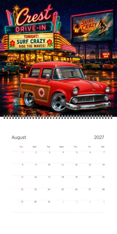 2027 Woodie Neon Calendar 7FAM111-CA
