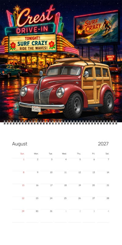 2027 Woodie Neon Calendar 7FUH827-CA